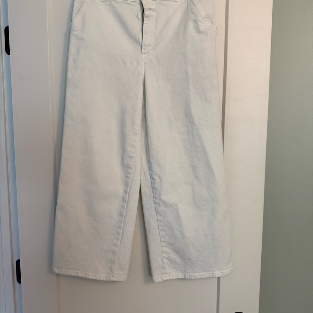 Closed Women's white cropped Wide-Leg Jeans